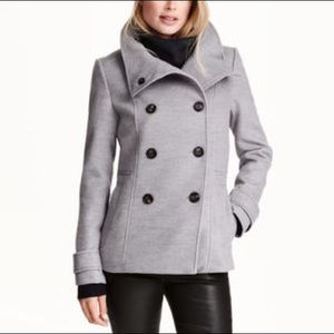 H&M Grey Women’s Military Peacoat - Small